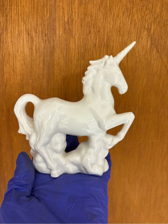 Other - Vintage 1980s Ceramic White Unicorn Statue